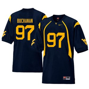 Men's West Virginia Mountaineers NCAA #97 Daniel Buchanan Navy Authentic Nike Retro Stitched College Football Jersey QP15P31UH